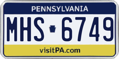 PA license plate MHS6749