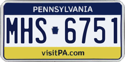 PA license plate MHS6751