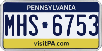 PA license plate MHS6753