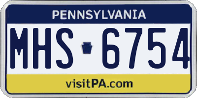 PA license plate MHS6754