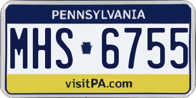PA license plate MHS6755