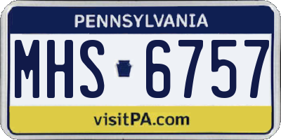 PA license plate MHS6757