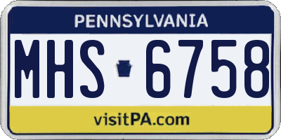 PA license plate MHS6758