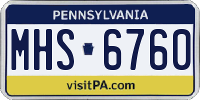 PA license plate MHS6760