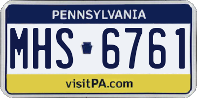 PA license plate MHS6761