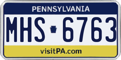 PA license plate MHS6763
