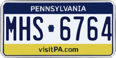 PA license plate MHS6764