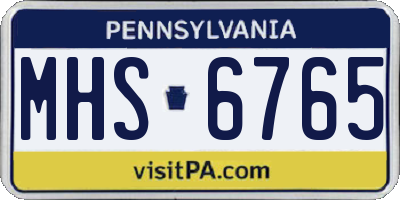 PA license plate MHS6765