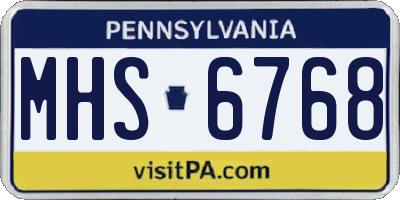 PA license plate MHS6768