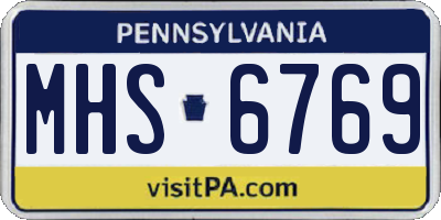 PA license plate MHS6769