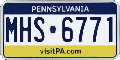 PA license plate MHS6771