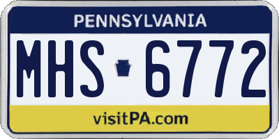 PA license plate MHS6772