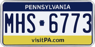 PA license plate MHS6773