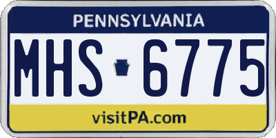 PA license plate MHS6775
