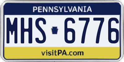 PA license plate MHS6776