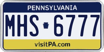 PA license plate MHS6777