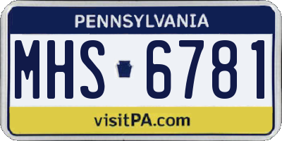 PA license plate MHS6781