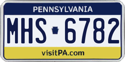 PA license plate MHS6782