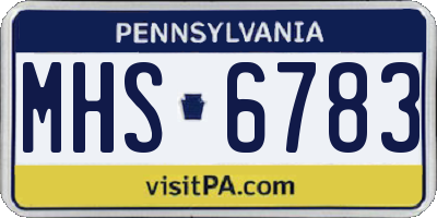 PA license plate MHS6783