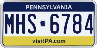 PA license plate MHS6784