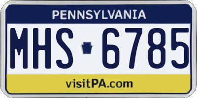 PA license plate MHS6785