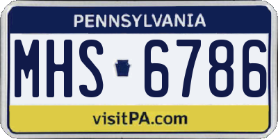 PA license plate MHS6786