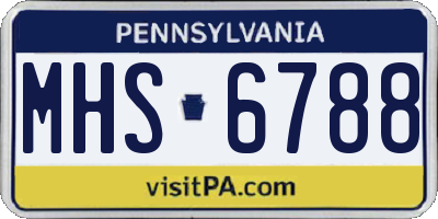 PA license plate MHS6788
