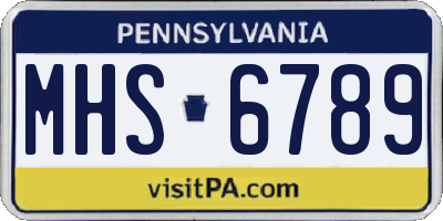 PA license plate MHS6789