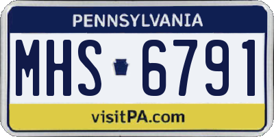 PA license plate MHS6791