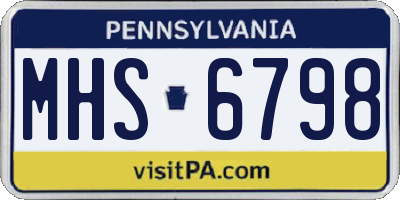 PA license plate MHS6798