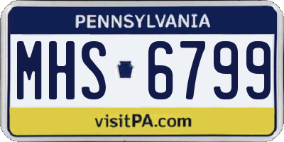 PA license plate MHS6799