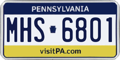 PA license plate MHS6801