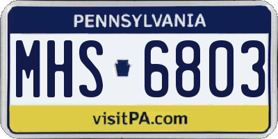 PA license plate MHS6803