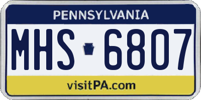 PA license plate MHS6807