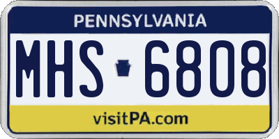 PA license plate MHS6808
