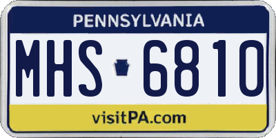 PA license plate MHS6810
