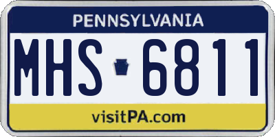 PA license plate MHS6811
