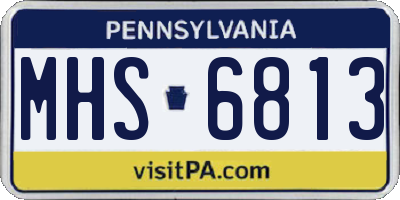 PA license plate MHS6813