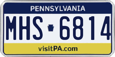 PA license plate MHS6814