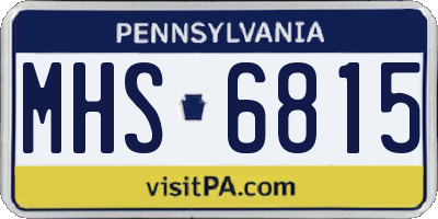PA license plate MHS6815