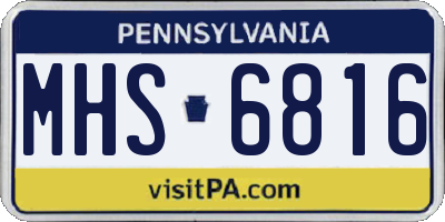 PA license plate MHS6816