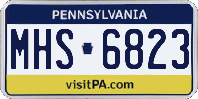 PA license plate MHS6823