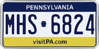PA license plate MHS6824