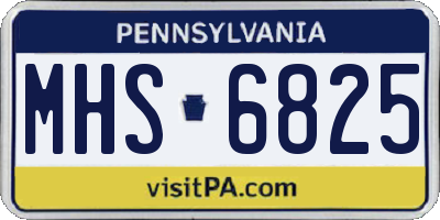 PA license plate MHS6825
