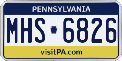 PA license plate MHS6826