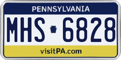 PA license plate MHS6828
