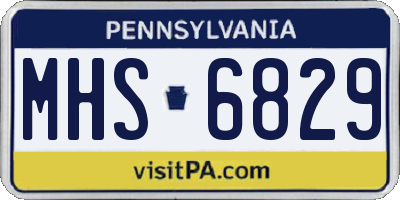 PA license plate MHS6829