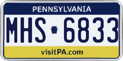 PA license plate MHS6833