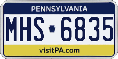 PA license plate MHS6835