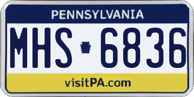 PA license plate MHS6836